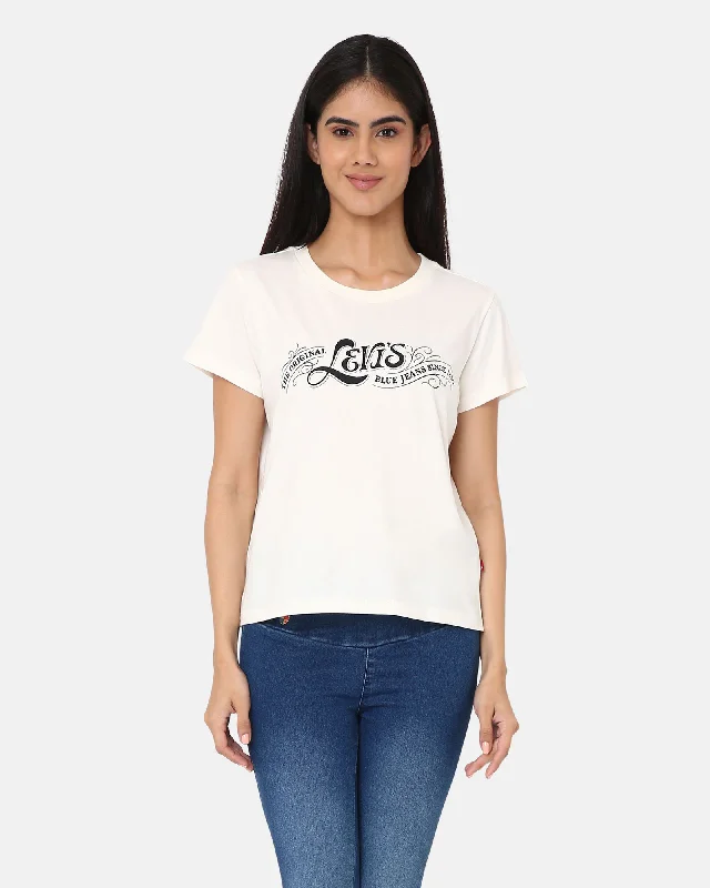 Graphic Boxy T-Shirt in Egret