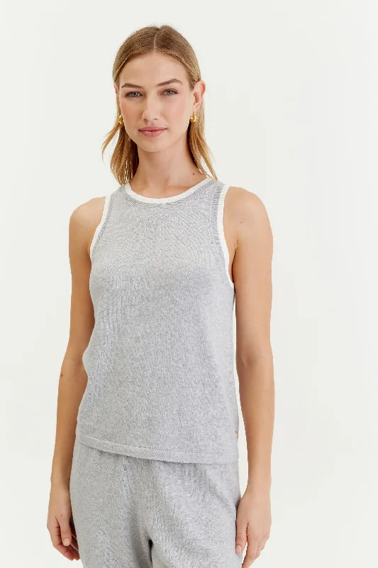 Grey Cotton-Linen Vest