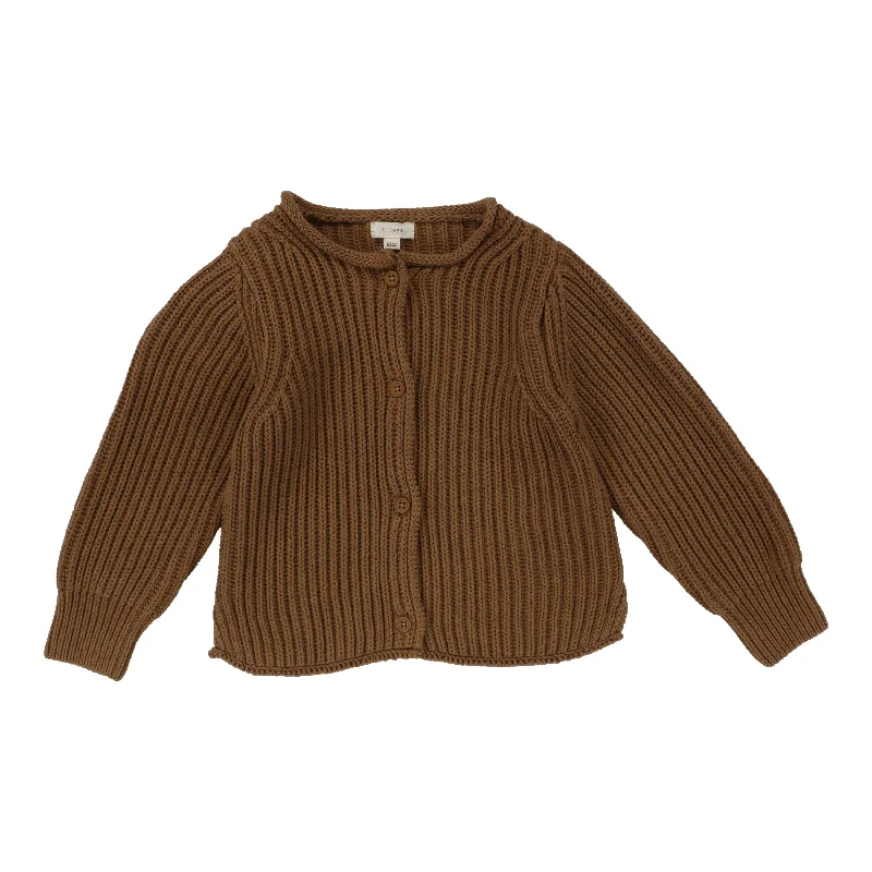 Lil Legs Basic Cardigan Dark Camel