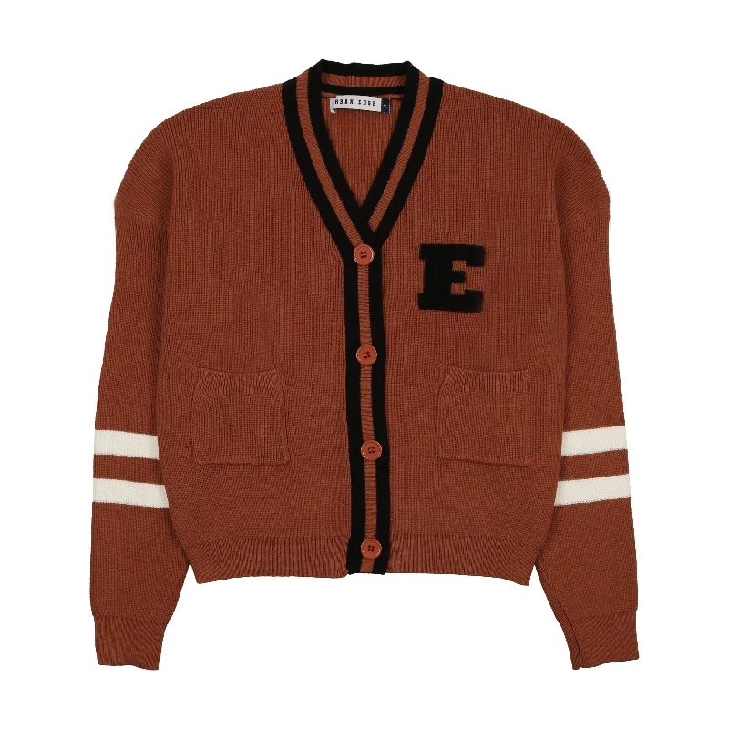 Urban Edge Brown Varsity Cardigan