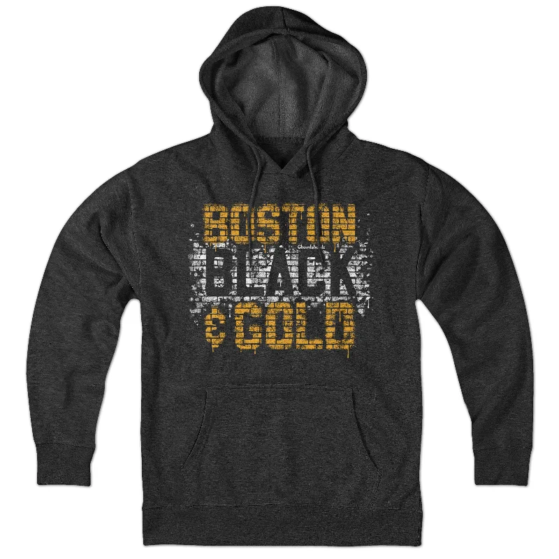 Boston Black & Gold Graffiti Hoodie