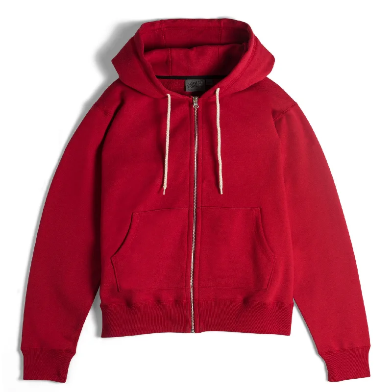 Zip Hoodie - Heavyweight Terry - Red