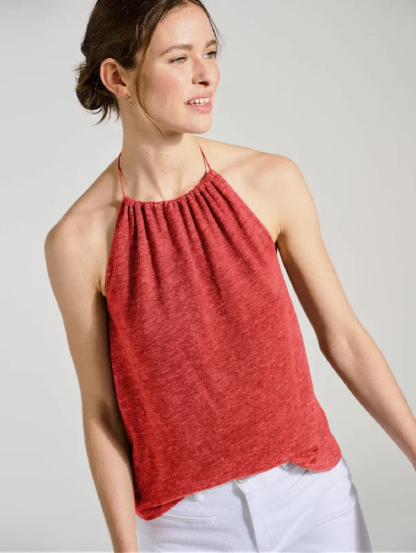 Aster Linen Top | Brick