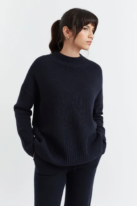 Navy Cashmere Comfort Sweater