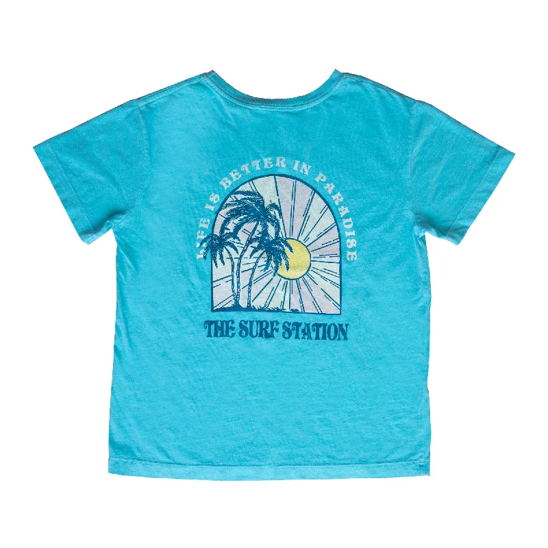 Surf Station Life In Paradise Women's S/S T-Shirt - Aqua