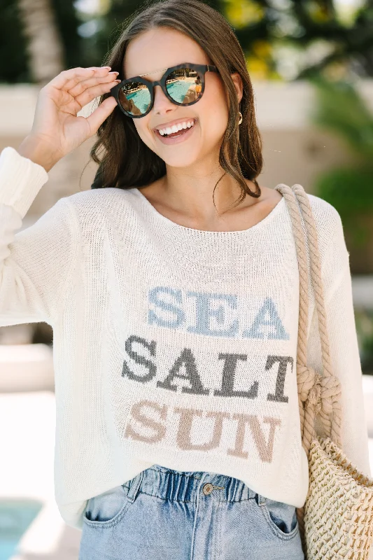 Artistic Temperament Sea Salt Sun White Graphic Sweater