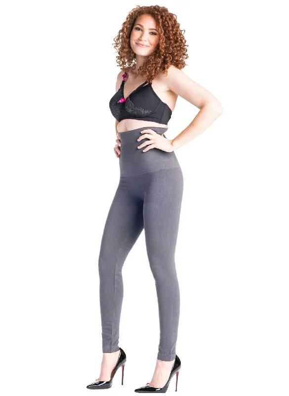 Cozy Shirts Snapback Postpartum Leggings - Grey
