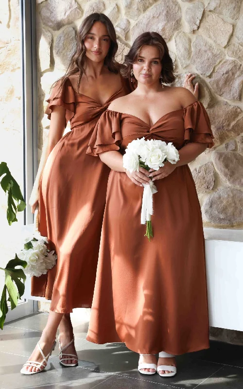 Comfy Pants In The Sky Maxi Dress - Copper