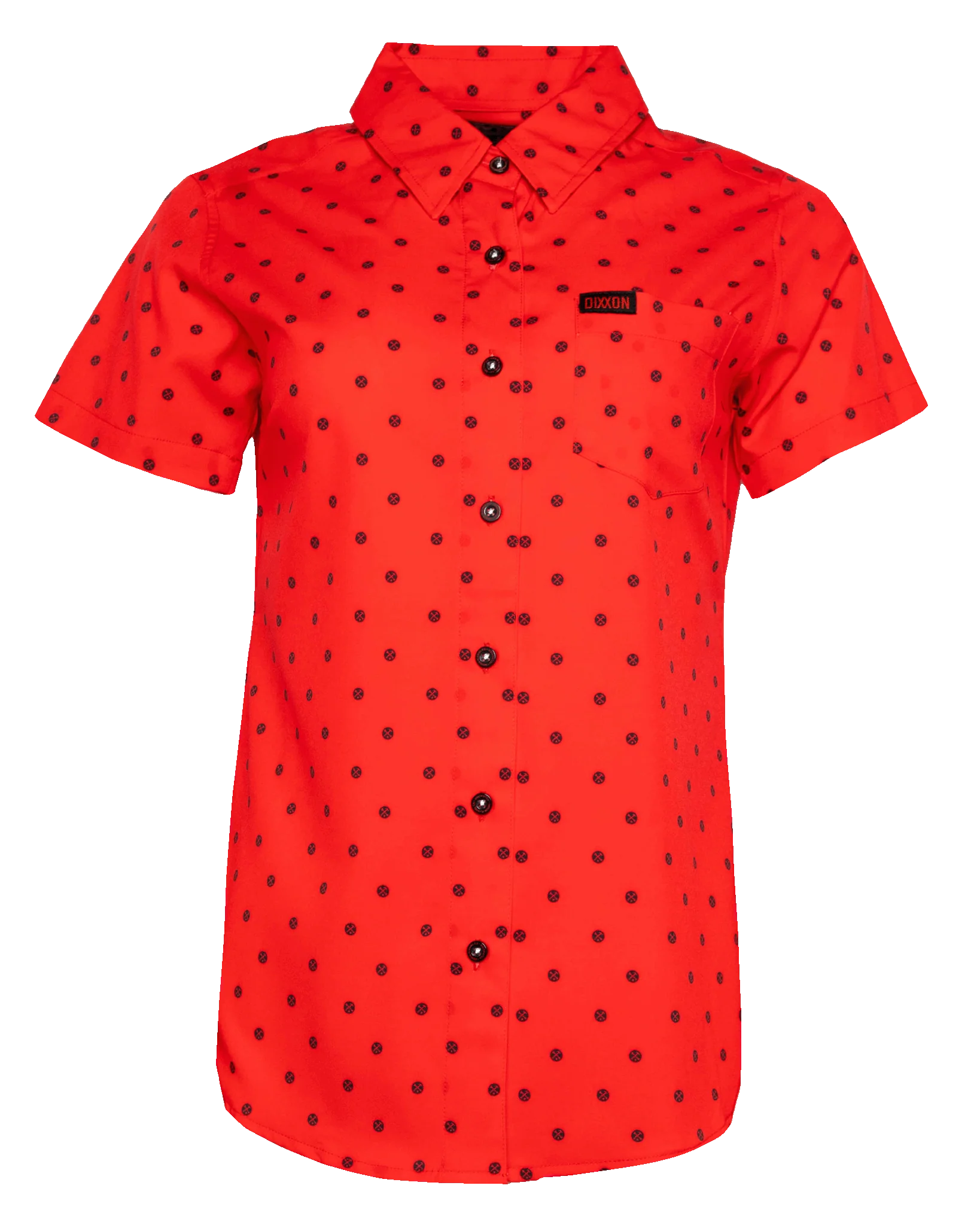 End Of The Year Polkacide Women's Short Sleeve Party Shirt - Red/Black
