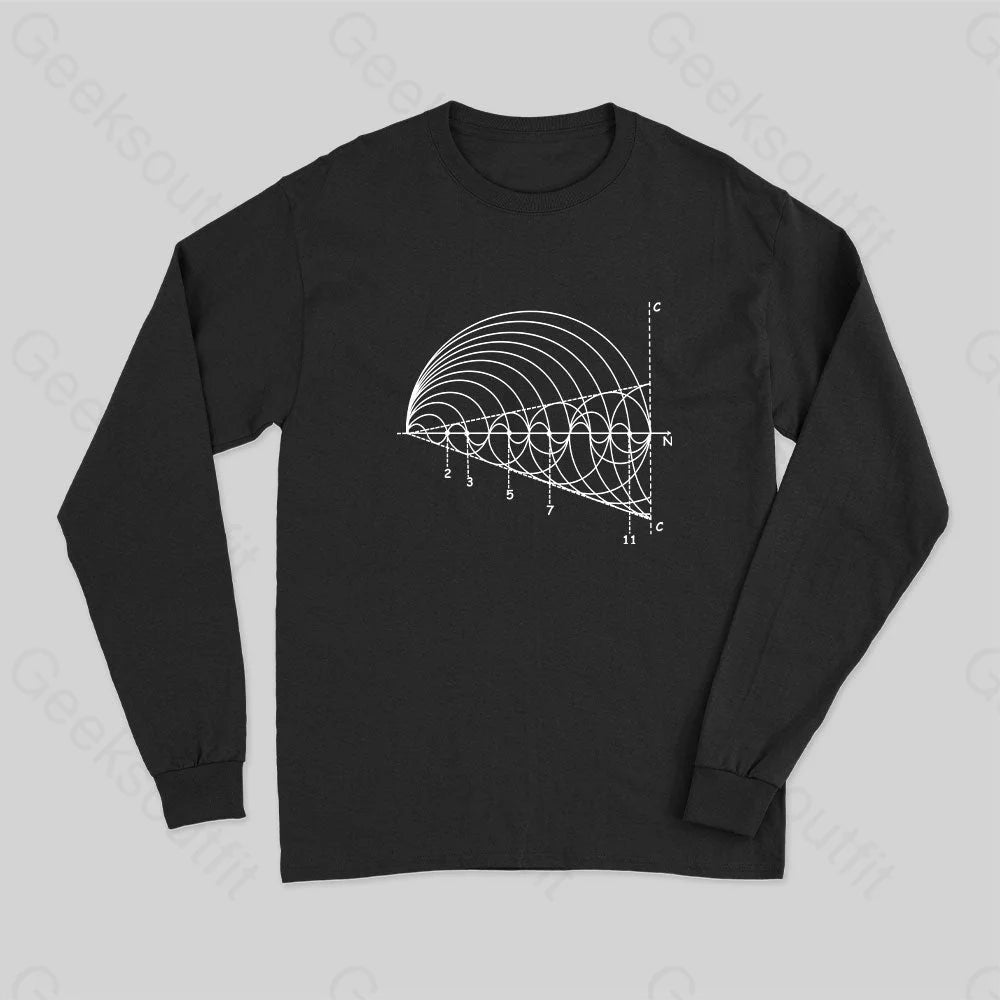 British Fashion Prime Number Long Sleeve T-Shirt