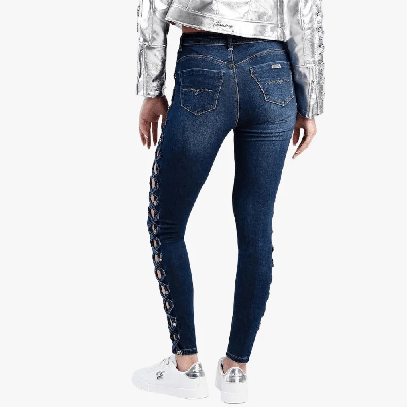 Layered Style Sissy Boy Axel With Side Detail Jeans Dark Vintage