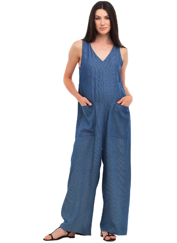 Soft Comfort Bianca Maternity Jumpsuit - Medium Denim