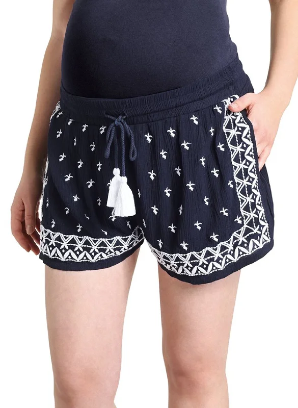 Trendy Wear Maternity Embroidered Shorts
