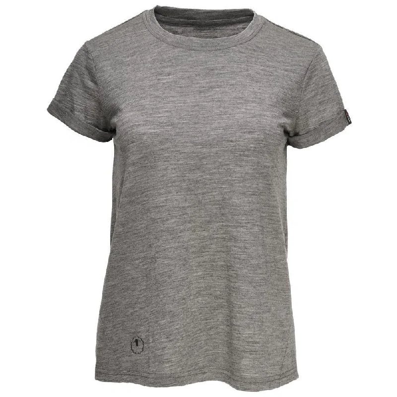 Everyday Chic Womens Merino 150 Roll Sleeve Tee (Charcoal)