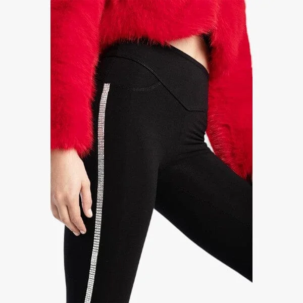 Everyday Comfort Sissy Boy Joey Sculpt Knit Jegging With Side Diamante Tape Black