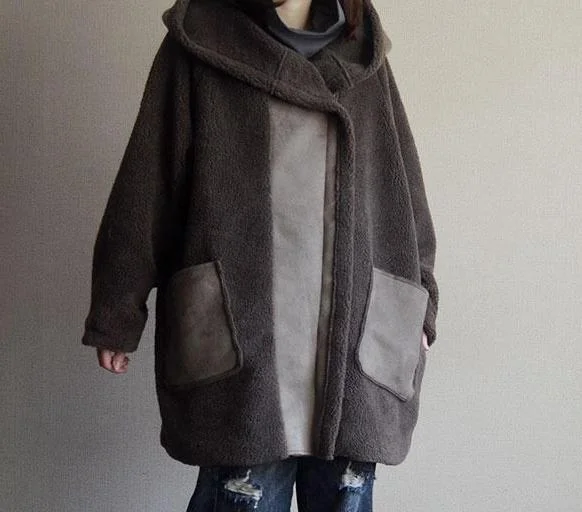 Thick Hooded Loose Mid- Length Fur Coat