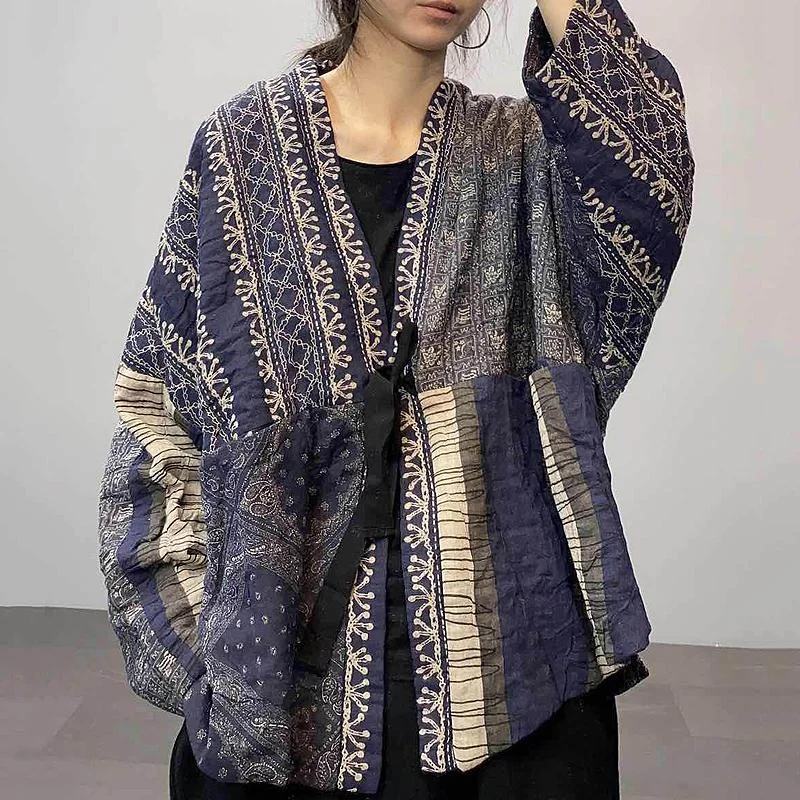 Chinese Style Printed Loose Retro Cotton Coat