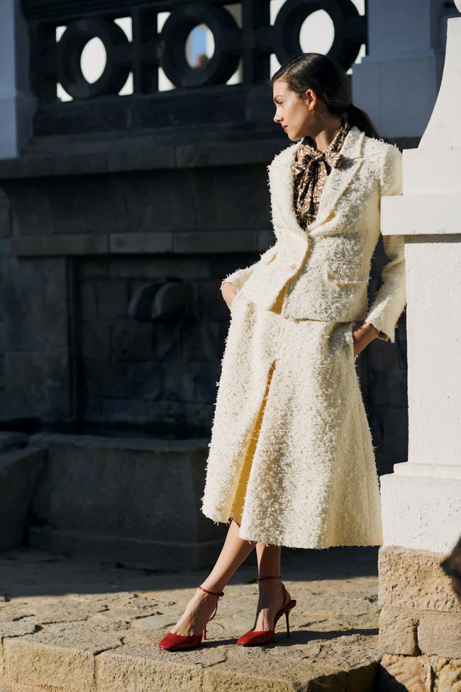 Dea Kudibal Martine Cream Boucle Blazer With Pockets