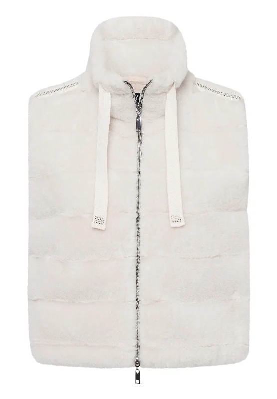 Tuzzi Cream Faux Fur Sleeveless Waistcoat