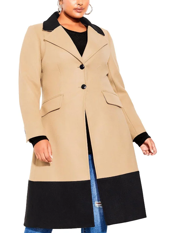 Womens Collared Long Trench Coat