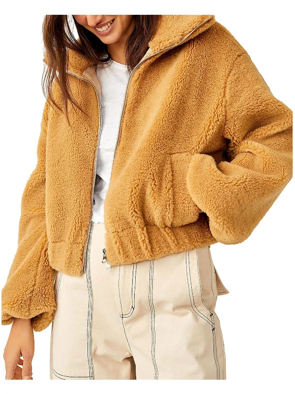 Womens Faux Fur Long Sleeves Teddy Coat