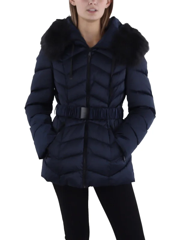 Womens Insulated Belted Puffer Jacket