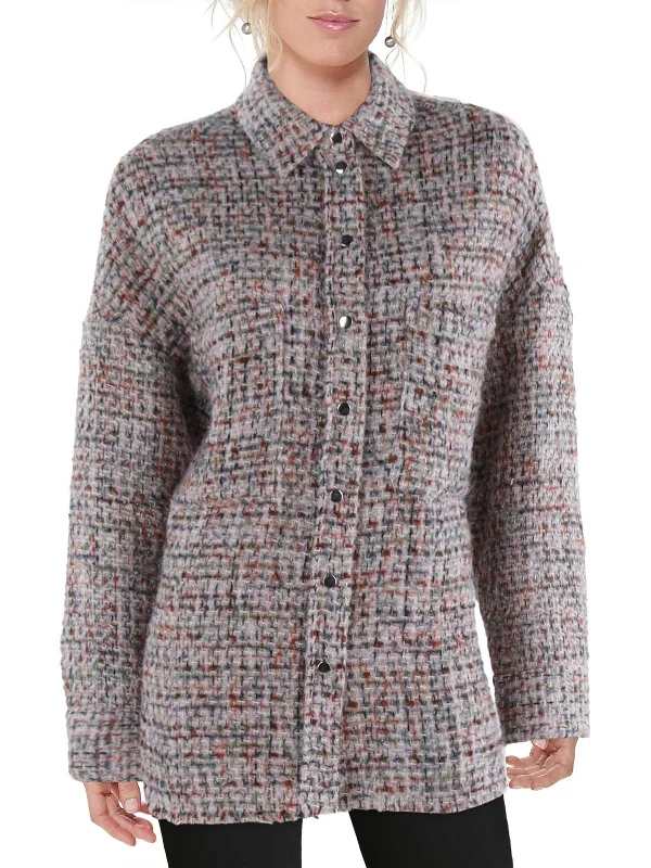 Womens Tweed Lightweight Shirt Jacket