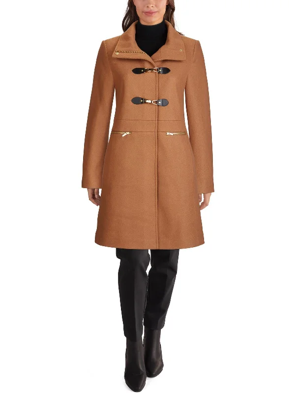 Womens Wool Blend Buckle Wool Coat