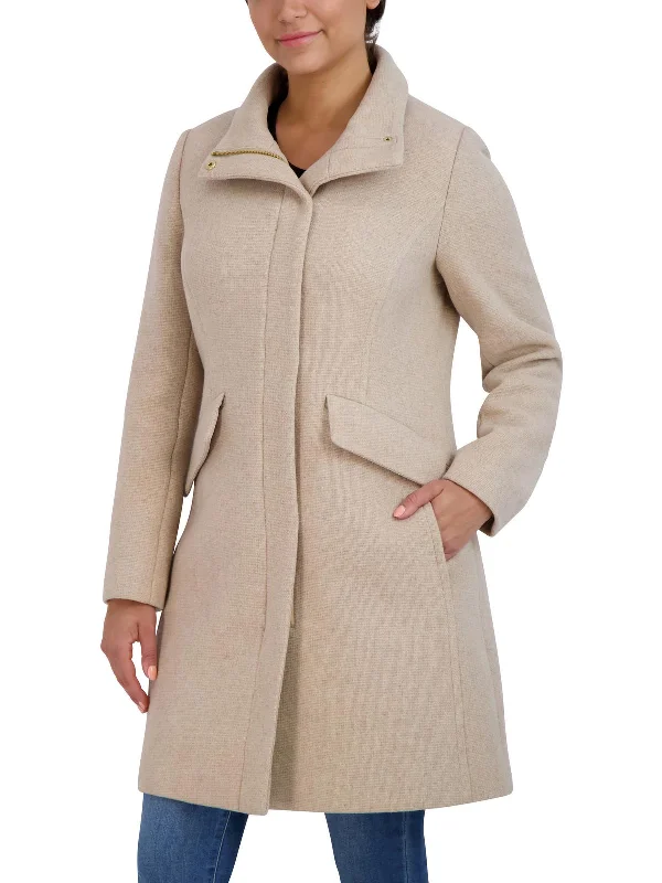 Womens Wool Blend Woven Wool Coat