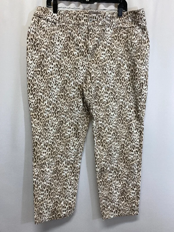 Jeans Straight By Chicos In Animal Print, Size: 16