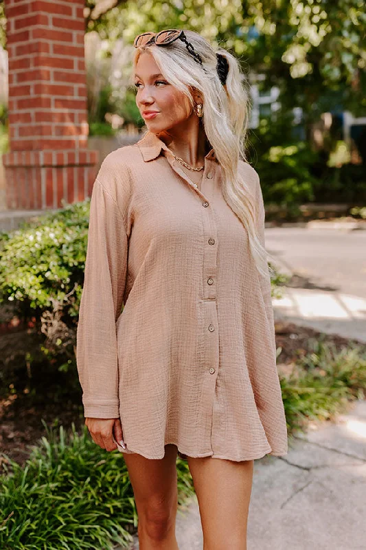 Breezy Chic Romper in Iced Mocha