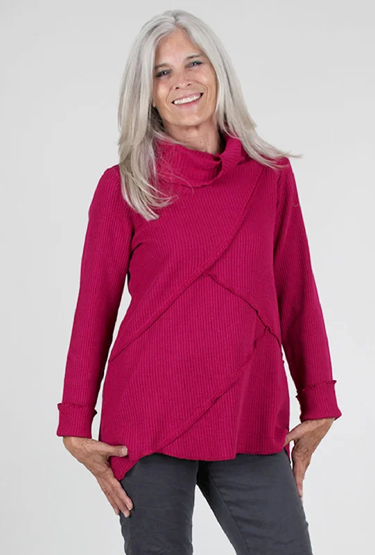 Waffle Patch Top, Magenta