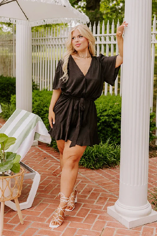 Flirty And Sweet Romper in Black Curves