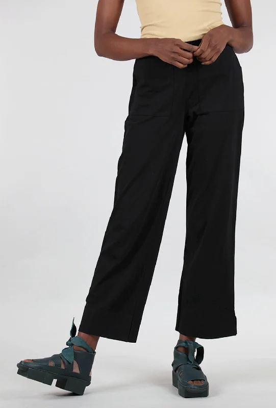 Deep-Hem Ankle Pant, Black