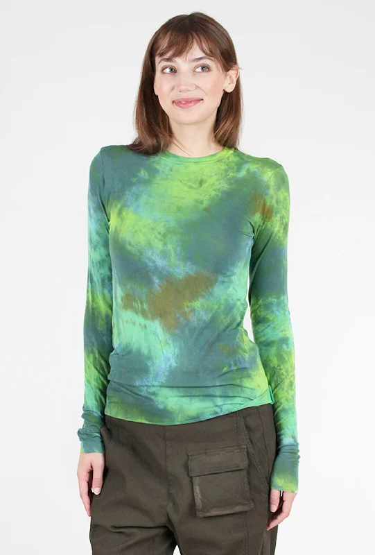 HB Cashmere-Blend Tee, Green Smoosh