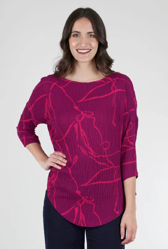 Wool Gauze Top, Magenta