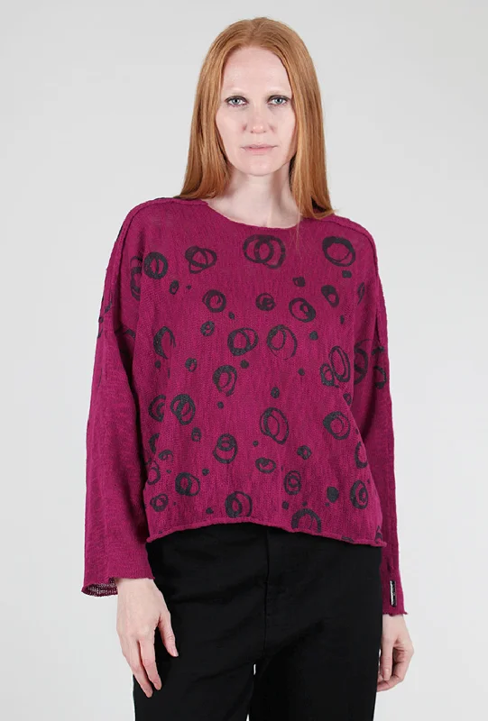 Nelson Sweater, Berry/Circles