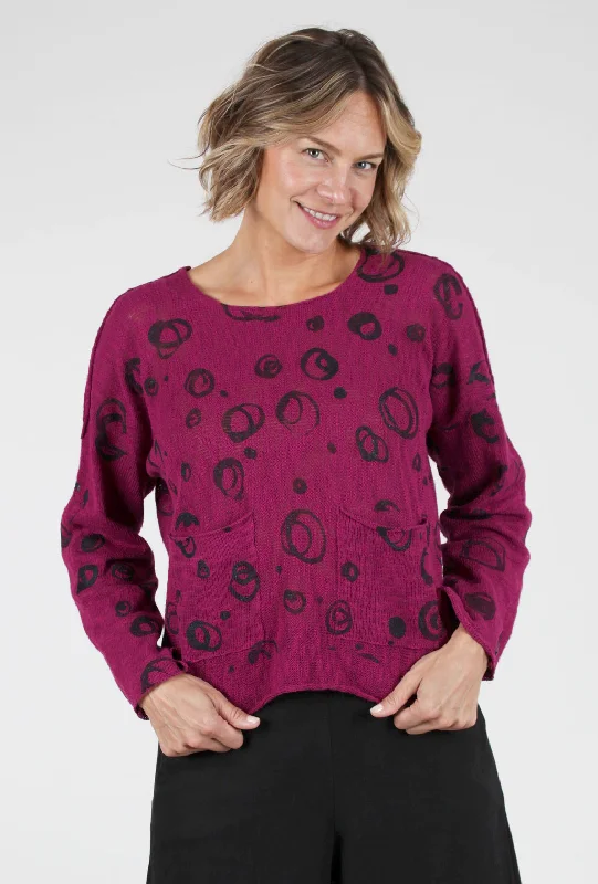 Reverse Pullover, Berry/Circles