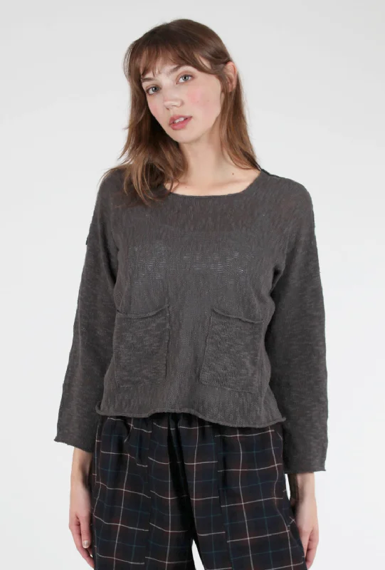 Reverse Solid Pullover, Charcoal