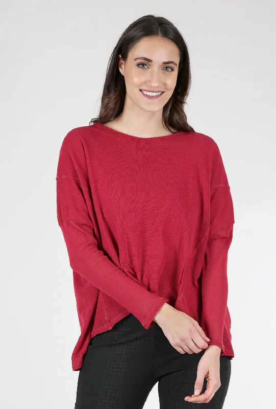 Mesh Belize Top, Garnet