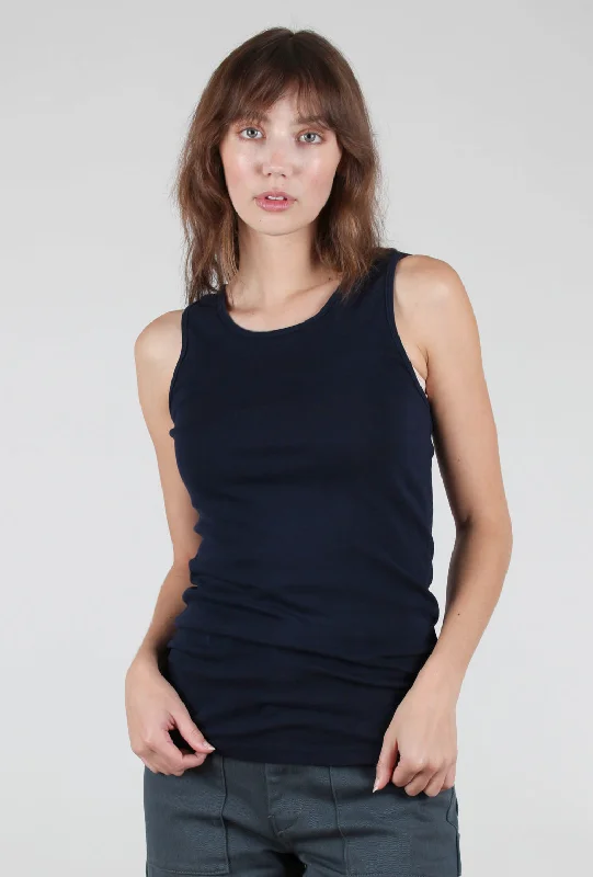 Organic Long Tank, Midnight Navy