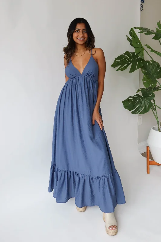 Shine Bright Maxi Dress in Dark Blue