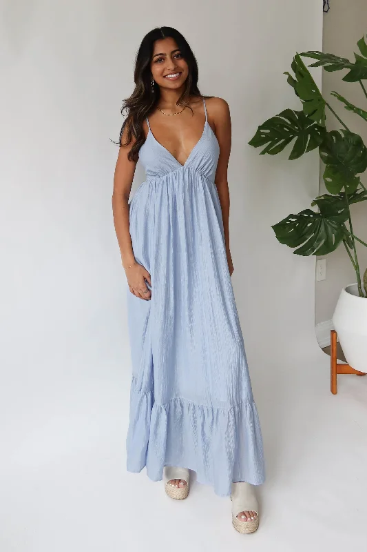 Shine Bright Maxi Dress in Light Blue