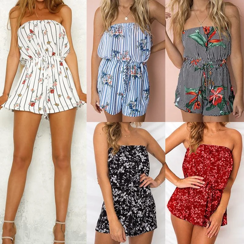 SUMMER NIGHTS STRAPLESS ROMPER