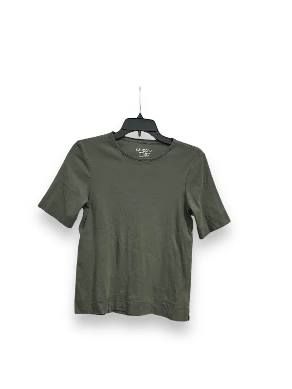 Comfortable Fashion Top Short Sleeve Basic By Chicos In Green, Size: Xs