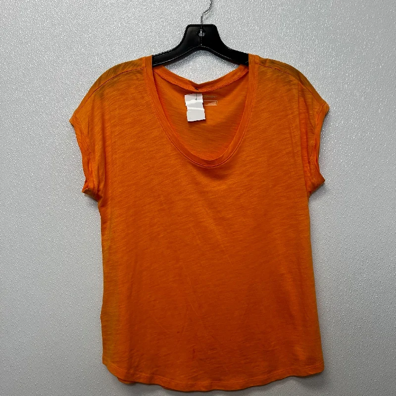 Top Short Sleeve Basic By Eddie Bauer O In Orange, Size: S