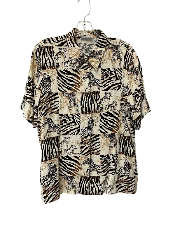 Top Short Sleeve By Alfred Dunner In Animal Print, Size: 14