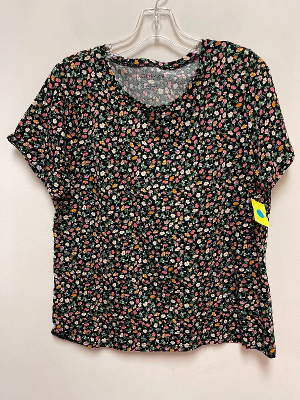 Top Short Sleeve By Ann Taylor In Floral Print, Size: L