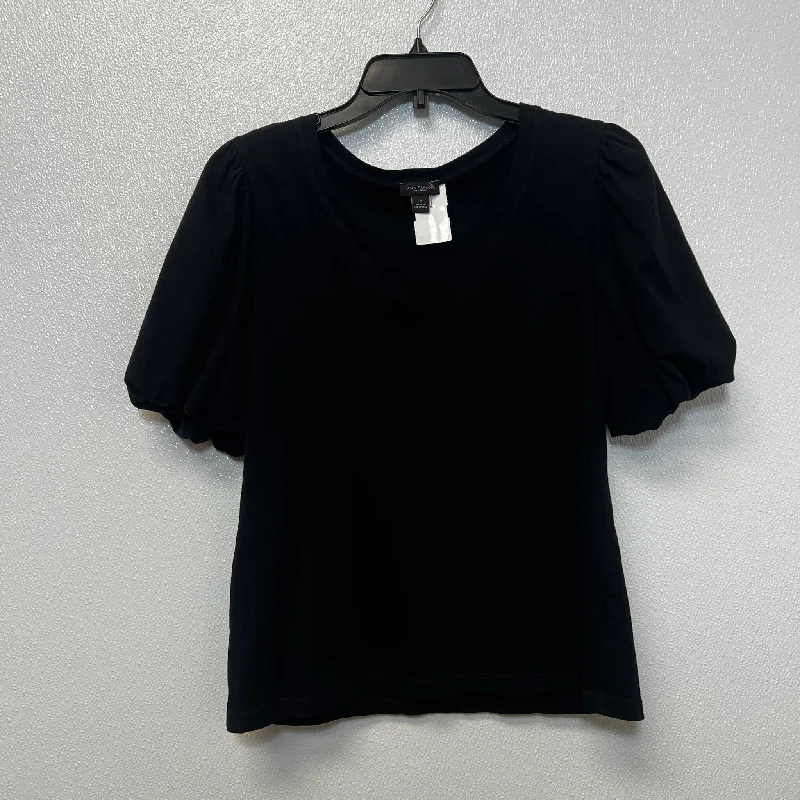 Top Short Sleeve By Ann Taylor O In Black, Size: M