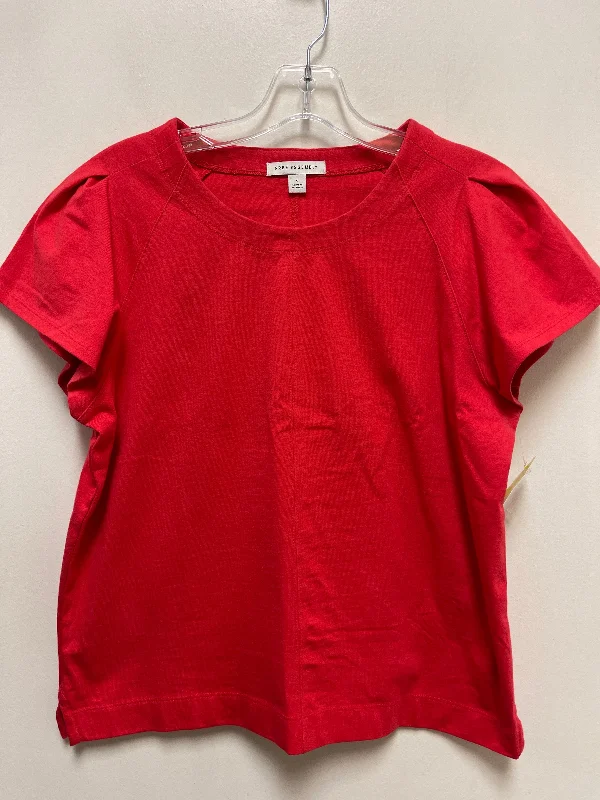 Top Short Sleeve By Free Assembly In Red, Size: S